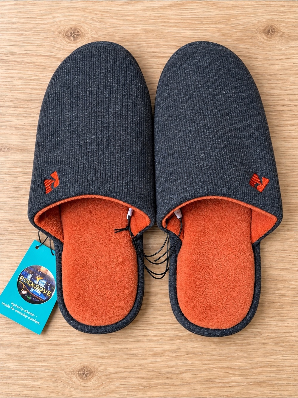 Men's Dark Gray & Orange Slip-On Loafers